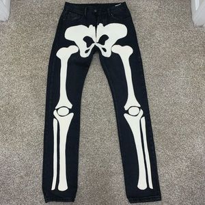 NEW Y2K SKELETON BLACK DENIEM JEANS